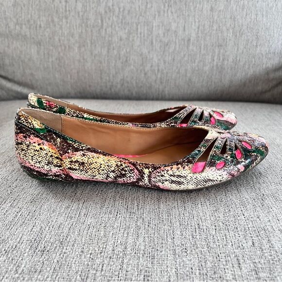 Aerin Atria-Monarch Snake Multi Color Flats Sz 6 - Picture 1 of 12